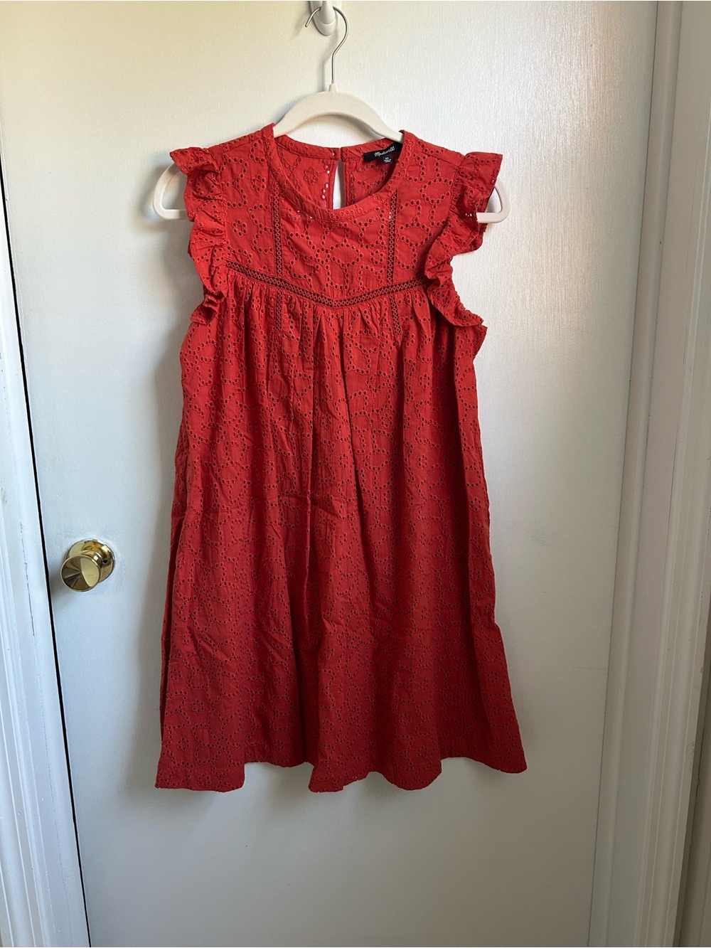 Madewell - Burnt Orange/Scarlet Eyelet Mini Dress